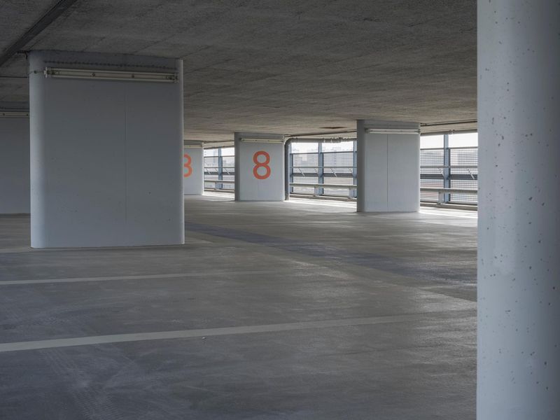 Berlin Parking Garage Asphalt Lines And Structure HDRi Maps And Backplates