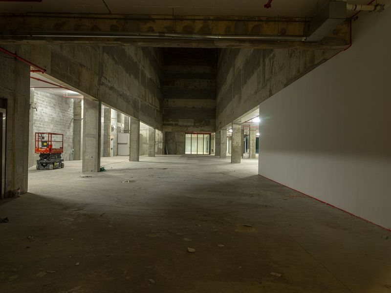 Concrete Floor In Urban Parking Garage With Artificial Light HDRi