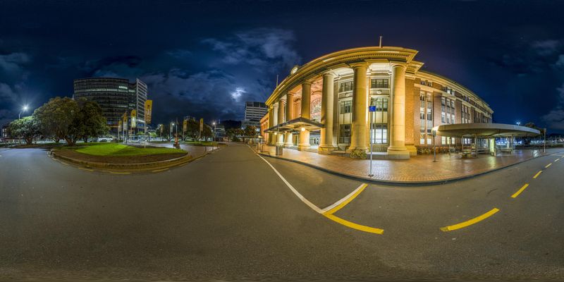 Wellington Nighttime Urban Architecture In New Zealand HDRi Maps And