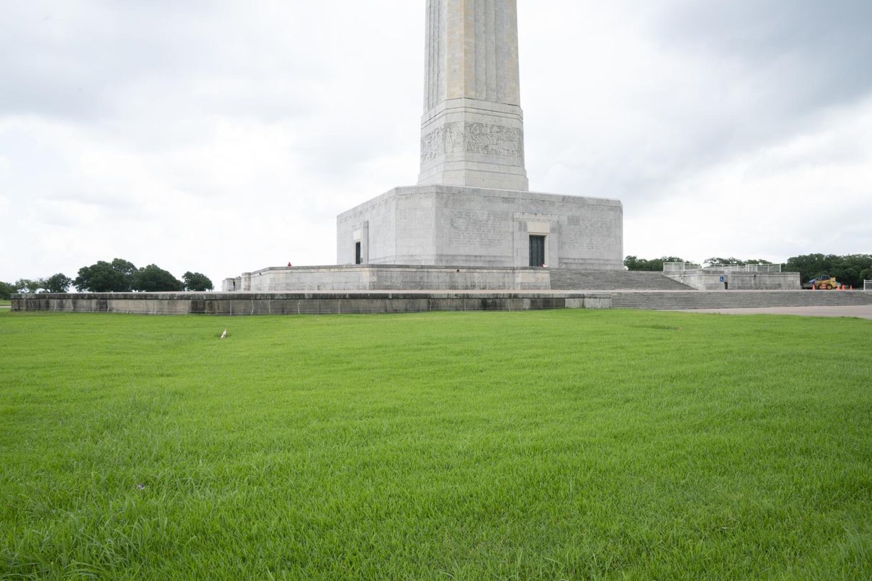 Dallas Architecture Monument with Green Grass