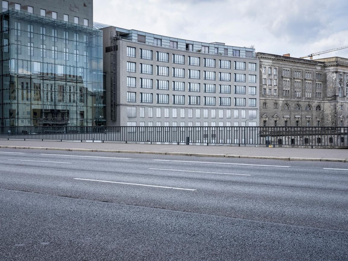 Empty Building on Urban Street in Berlin, Germany