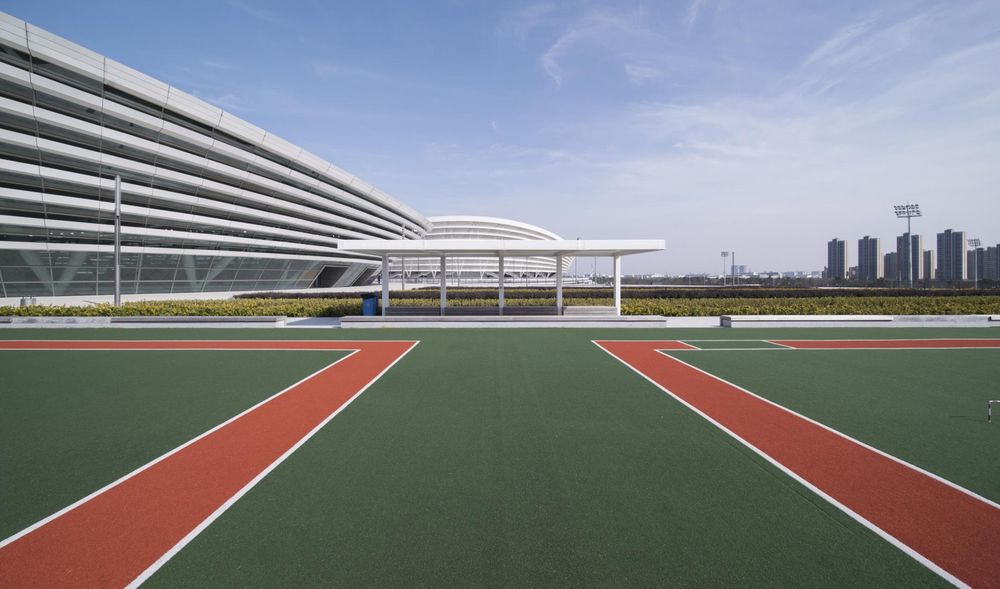 China Urban Architecture with Tennis Courts