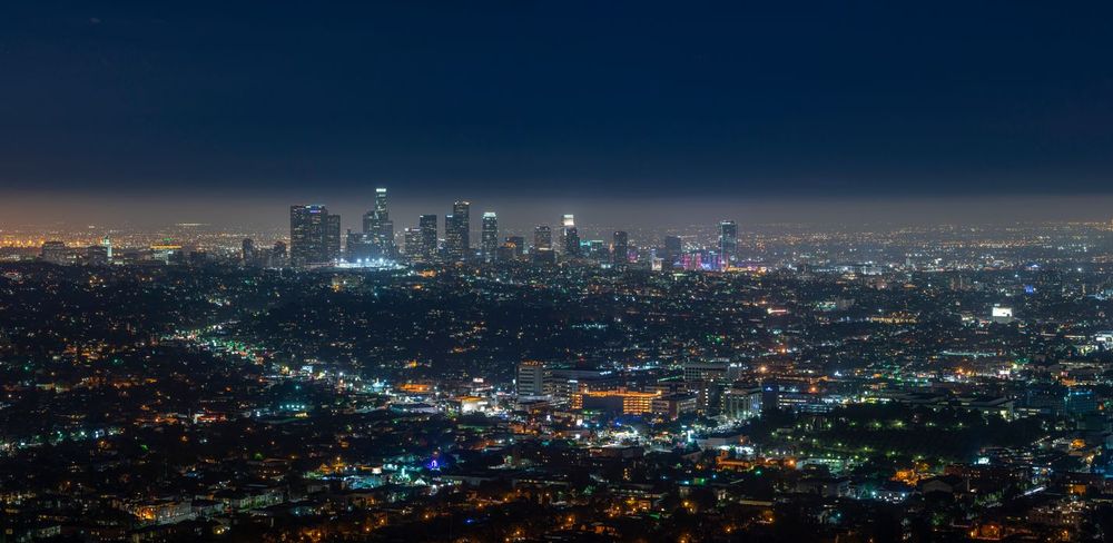 Cityscape of Los Angeles at Night from Above, California, USA - HDRi ...