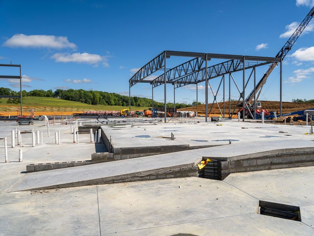 Construction Work in Progress at New Library Building in Tennessee, USA ...