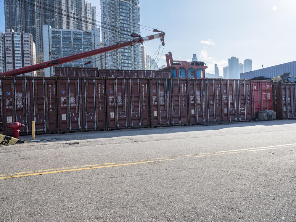 Construction Worker in Urban Area with Container Boxes - HDRi Maps and ...