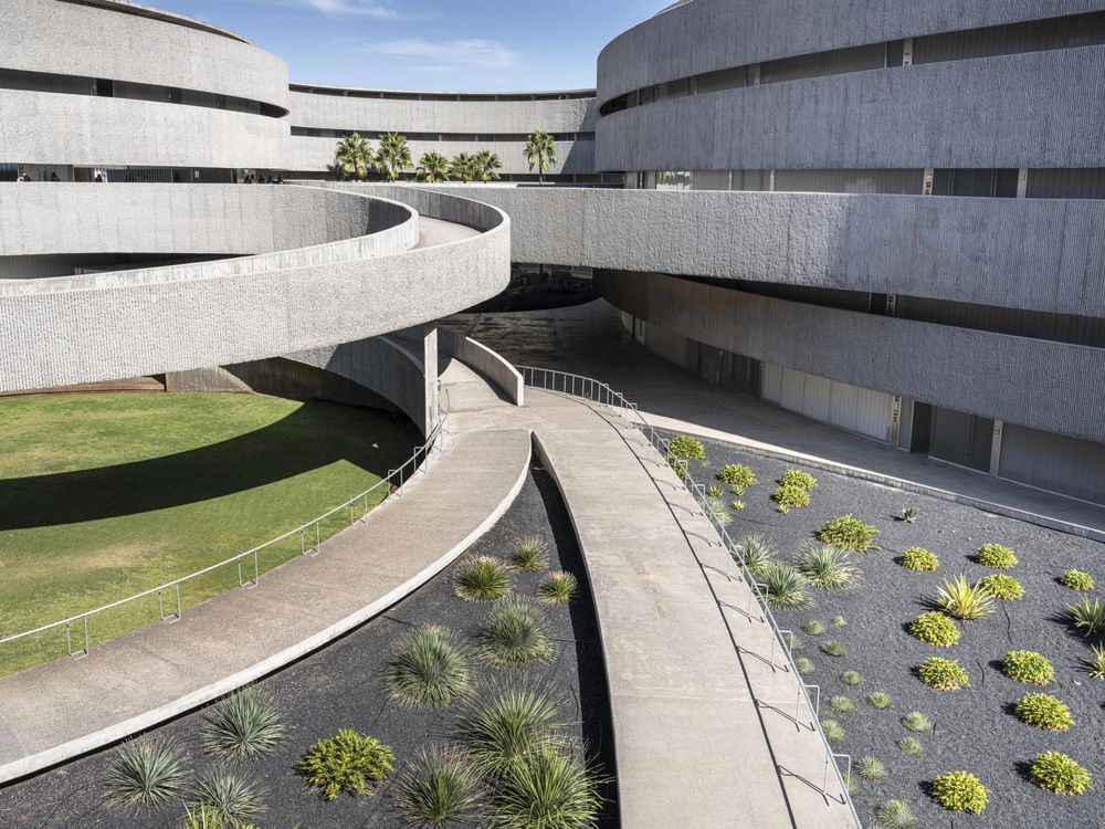 Elevated Walkway of a Modern Building in Tenerife