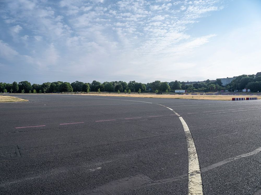 Empty Airport Parking Lot with Stop Sign - HDRi Maps and Backplates