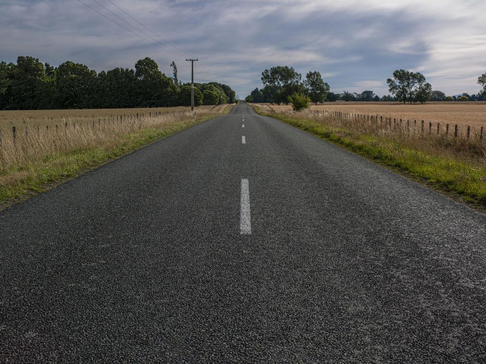 Endless Road through Rural Landscape - HDRi Maps and Backplates