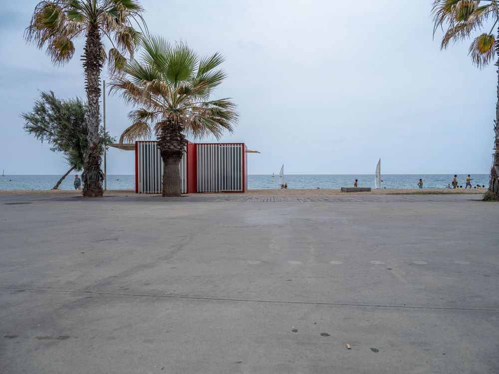 Coastal Concrete Surface in Spain: A View of Barcelona Beach