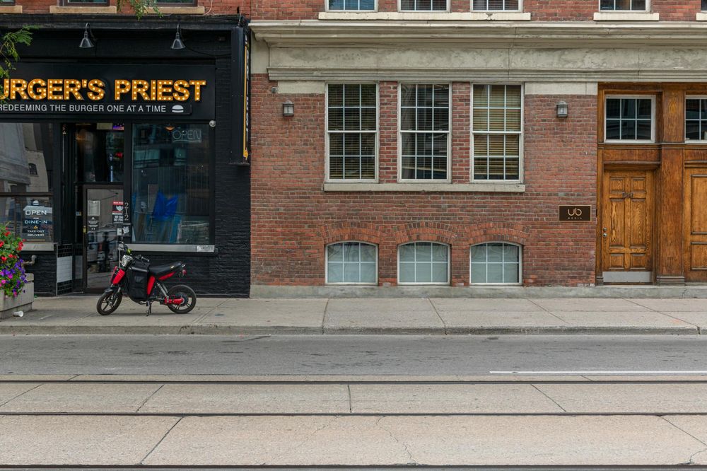 Urban Cityscape in Toronto with Brick Architecture and Concrete Streets