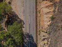 Aerial View of Asphalt Road in Rural Portugal