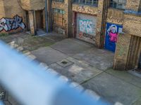 Aerial View: Berlin's Graffiti Walls and Streets