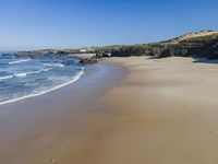 Aerial View of the Coast of Portugal with Azure Waters