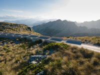 Aerial View of Mallorca Coastal Road from a High Perspective