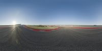 an image of a virtual view of a motorcycle track and a truck on it's tracks