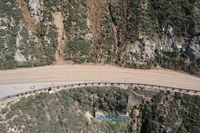 Aerial View of Mountain Pass on the Pacific Coast Highway