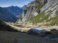 Aerial View of Mountain Range and Lake in Italy