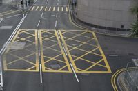 Aerial View of Urban Crosswalk in Hong Kong, China