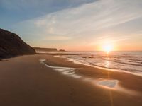 Aerial View of Portugal's Sandy Beaches and Ocean