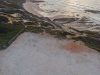 Aerial View of Portugal's Coastal Parking Lot