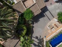 Aerial View of Road from Top Down in Mallorca, Balearic Islands