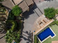 Aerial View of Road from Top Down in Mallorca, Balearic Islands