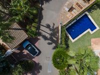 Aerial View of Road from Top Down in Mallorca, Balearic Islands