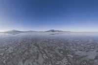 Winter Landscape in Utah: Aerial View of Salt Lake City and the Salt Lake