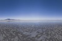 Winter Landscape in Utah: Aerial View of Salt Lake City and the Salt Lake