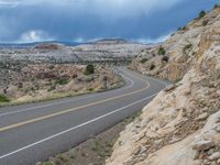 Aerial View: USA Road Cutting Through Nature's Landscape