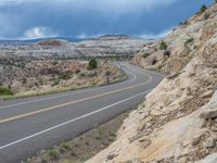 Aerial View: USA Road Cutting Through Nature's Landscape