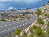 Aerial View: USA Road Cutting Through Nature's Landscape