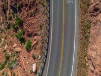 Aerial View of Utah, USA: Straight Road Landscape