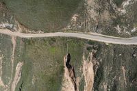 Aerial View of Winding Road in the Mountains