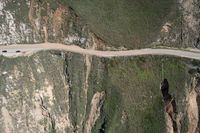 Aerial View of Winding Road in the Mountains