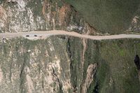 Aerial View of Winding Road in the Mountains