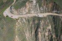 Aerial View of Winding Road in the Mountains