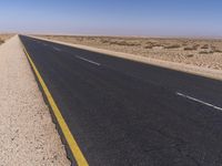 Africa Asphalt Road Crossing Vast Desert