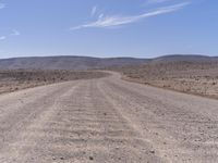 African Desert: Endless Road Over Brown Plains (001)