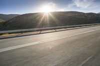 African Desert Landscape with Visible Sun