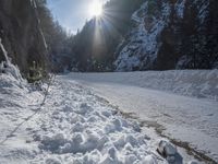 Alpine Road in Switzerland: Snowy Mountain Landscape
