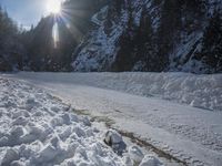 Alpine Road in Switzerland: Snowy Mountain Landscape