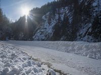 Alpine Road in Switzerland: Snowy Mountain Landscape