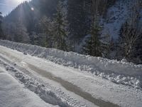 Alpine Road in Switzerland: Snowy Mountain Landscape