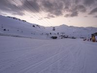 Alps France at Dawn: Snow-Covered Mountain