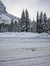 Snow Covered Mountains in the Alps of Germany and Switzerland
