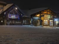 Residential Area in the Alps: Winter Night