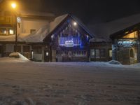 Residential Area in the Alps: Winter Night