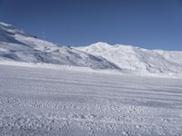 Alps Ski Slopes with Mountains and Clear Skies 004