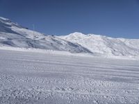 Alps Ski Slopes with Mountains and Clear Skies 004